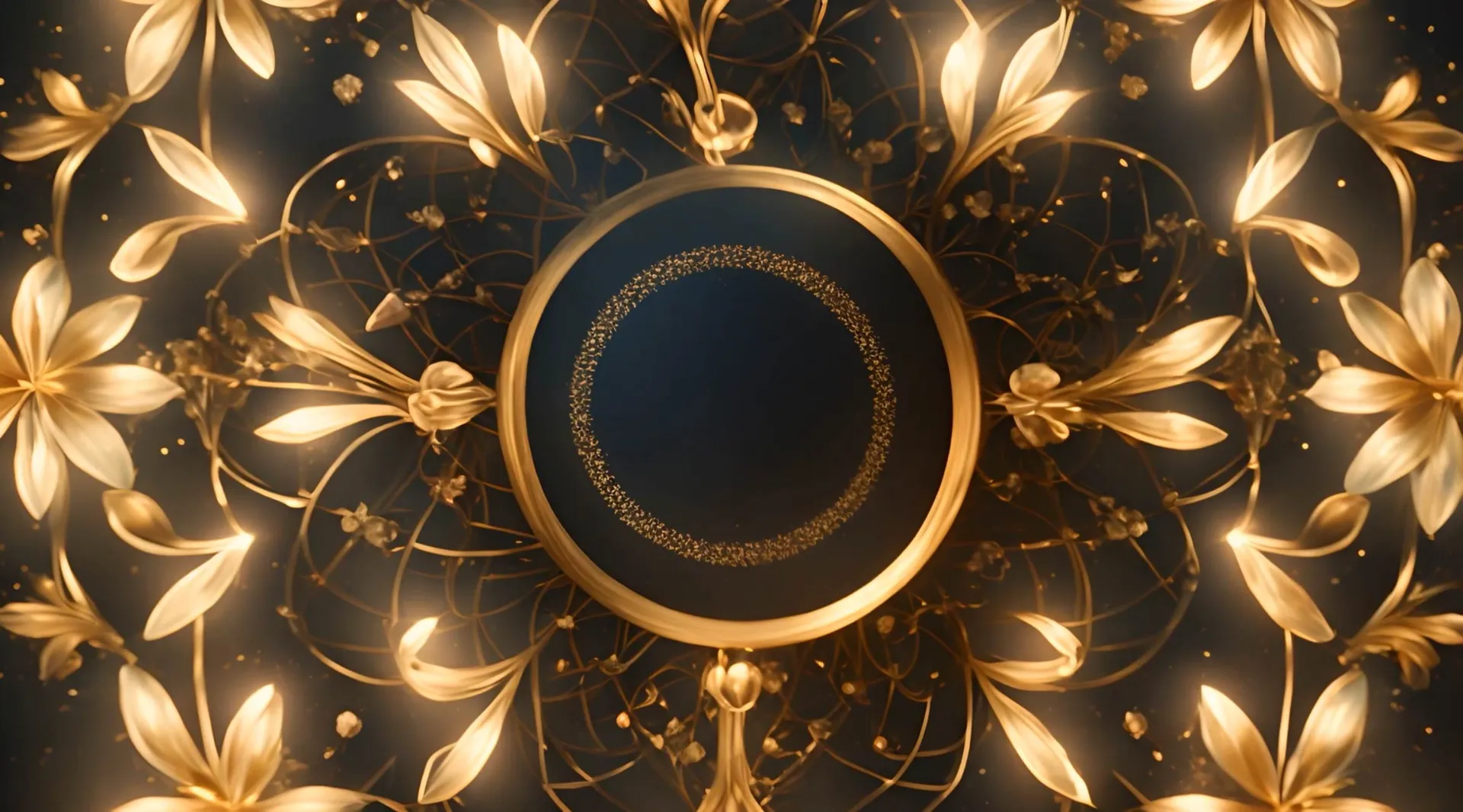 Gold-Tone Floral Motion Graphics Video